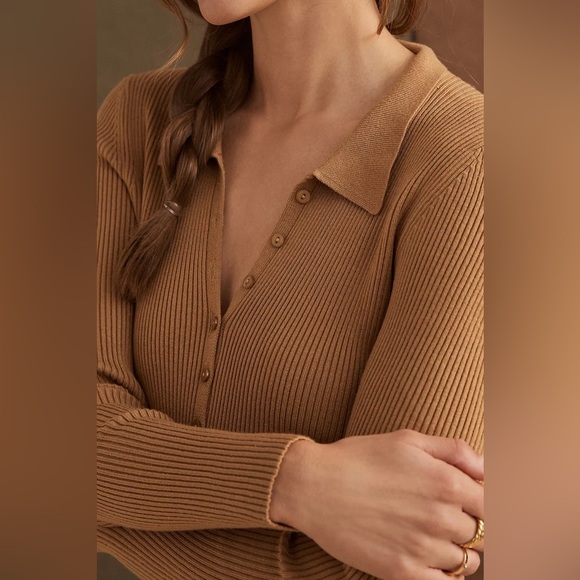 Anthropologie Maeve Ribbed Slim Cardigan(Size S) - Picture 5 of 17